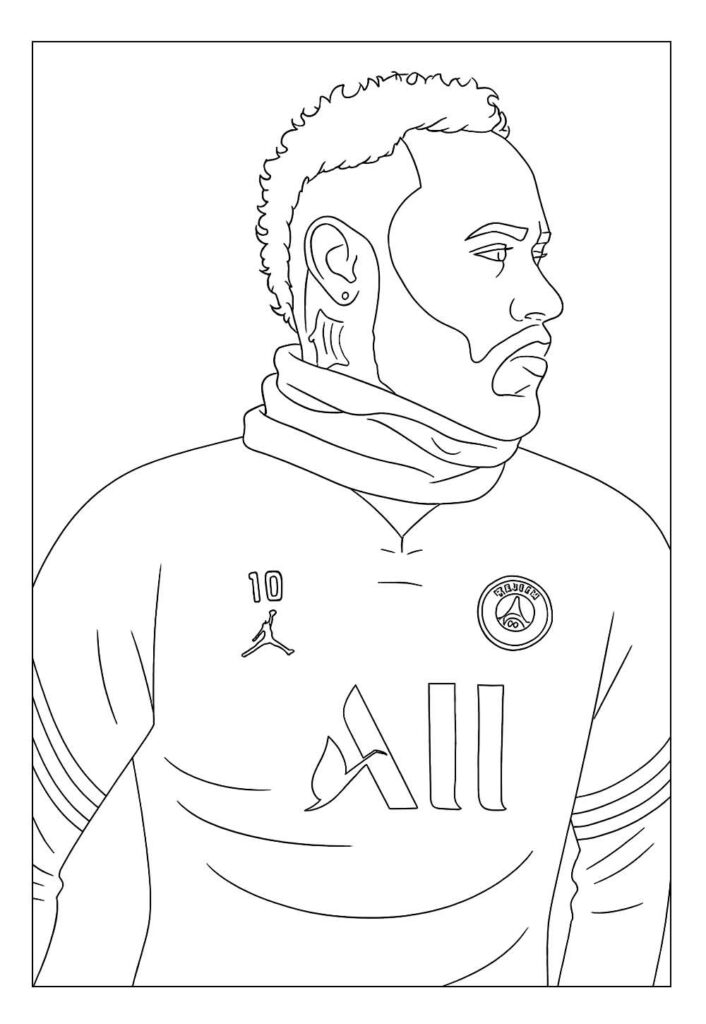 Desenho de Neymar para colorir