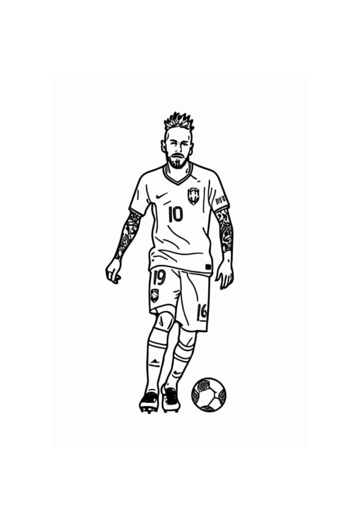 Desenhos de Neymar para colorir