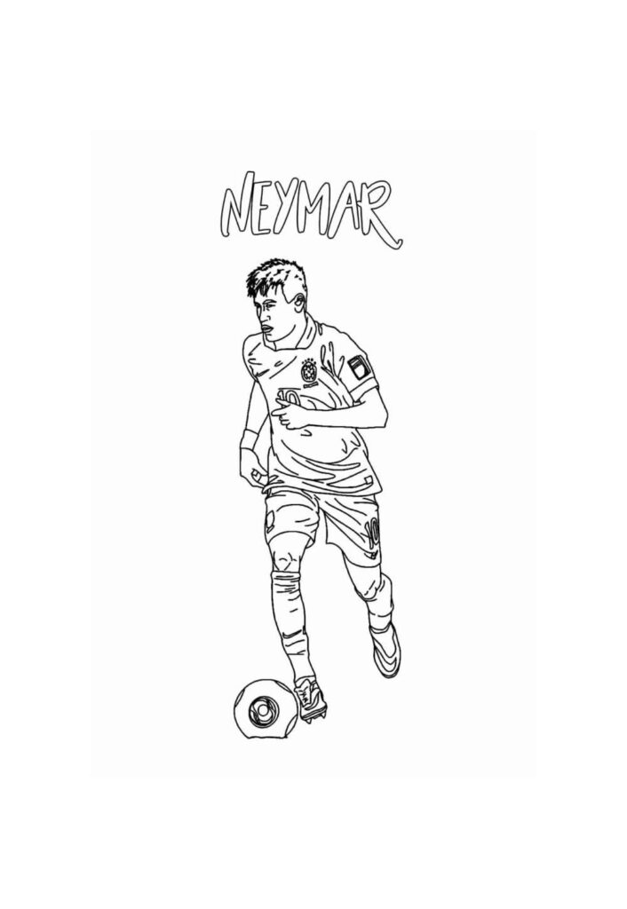 Desenho de Neymar para pintar