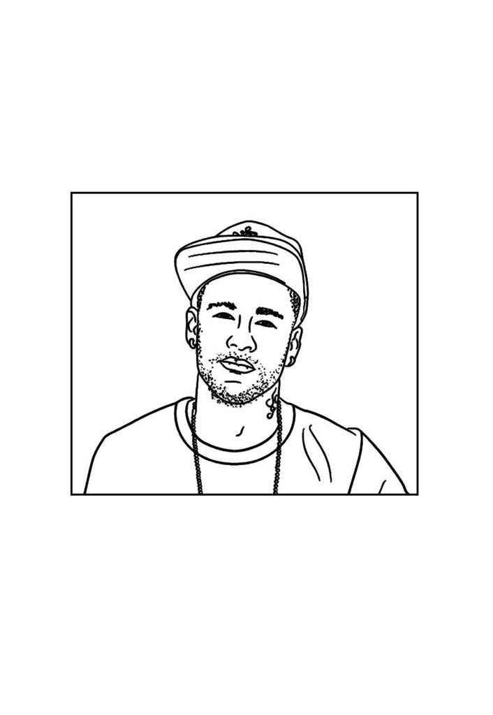 Desenho de Neymar para colorir