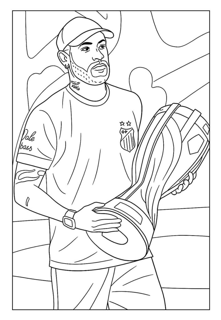 Desenho de Neymar para colorir