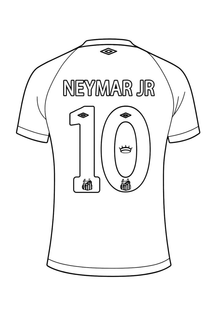 Desenho da Camisa do Neymar para colorir