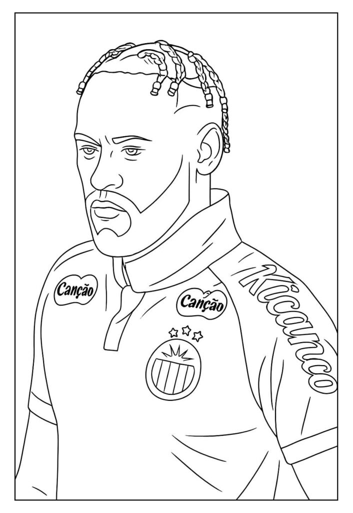 Desenho do Neymar no Santos para colorir