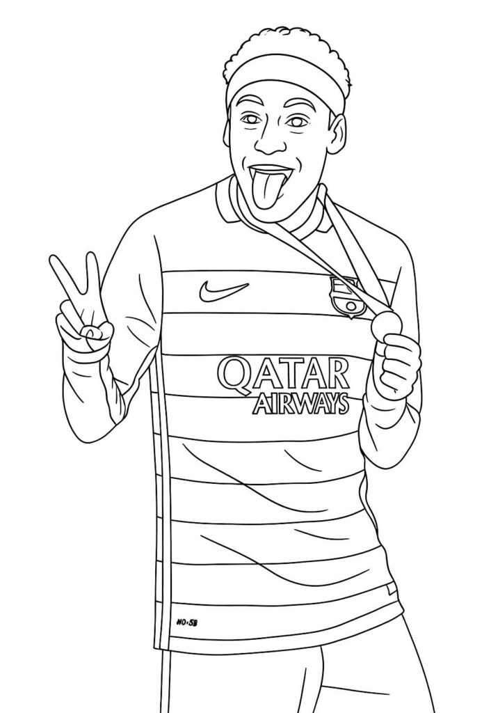 Desenho de Neymar para pintar
