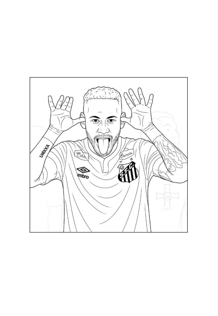 Desenho Santos Neymar Colorir