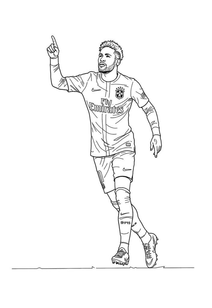 Desenho de Jogador de Futebol - Neymar