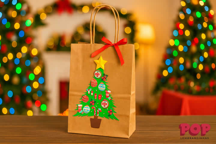 Sacola Decorada para Natal