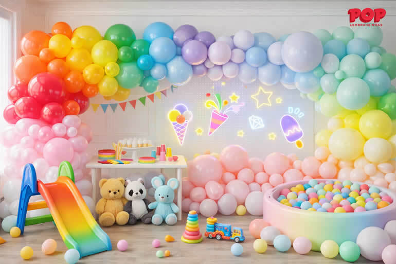 Decoração com Balões para Dia das Crianças