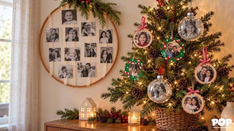 Decoração com fotos para natal