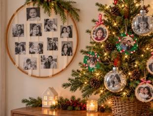 Decoração com fotos no natal