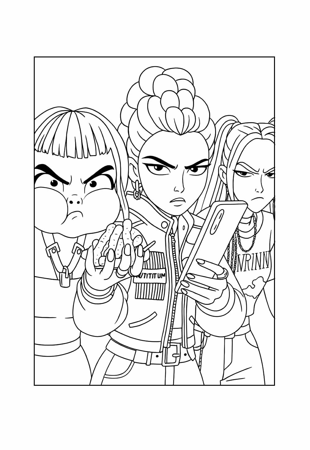 Desenhos de Guerreiras do K-Pop para pintar e colorir - Pop Lembrancinhas