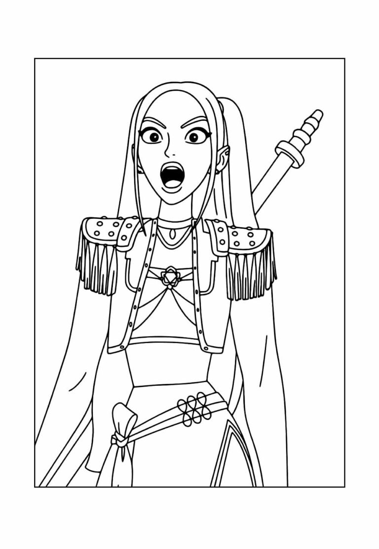 Desenhos de Guerreiras do K-Pop para pintar e colorir - Pop Lembrancinhas