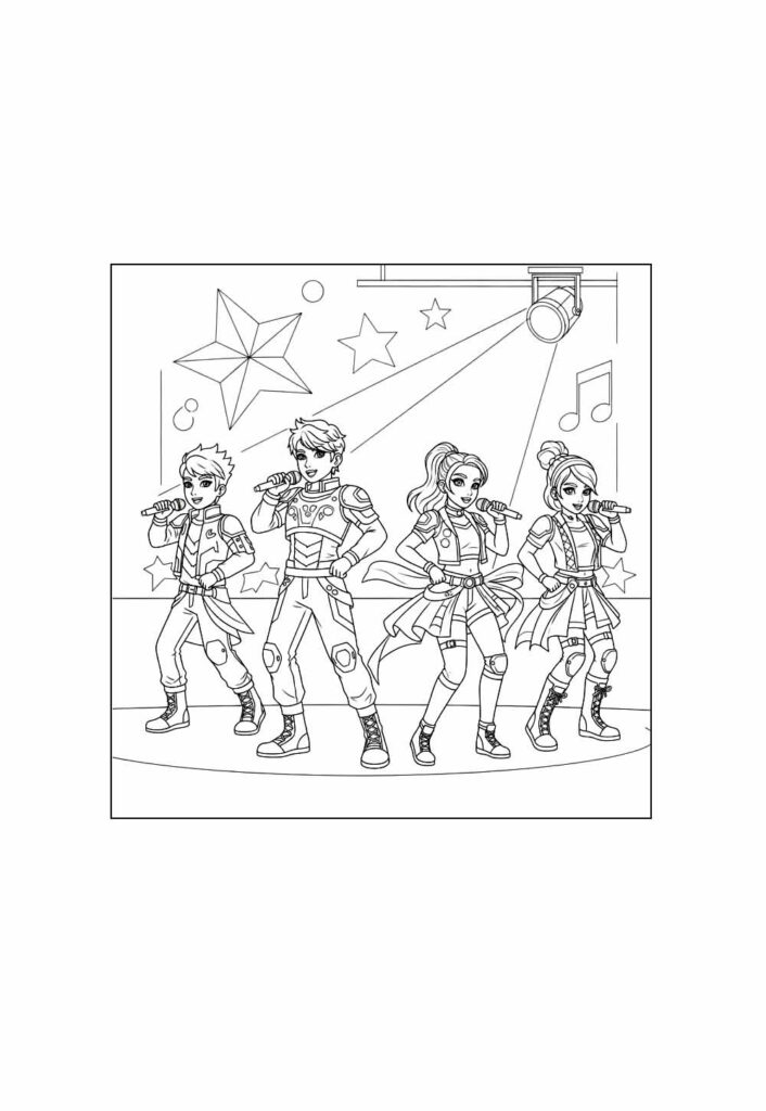 Desenho Guerreiras do K-Pop para colorir