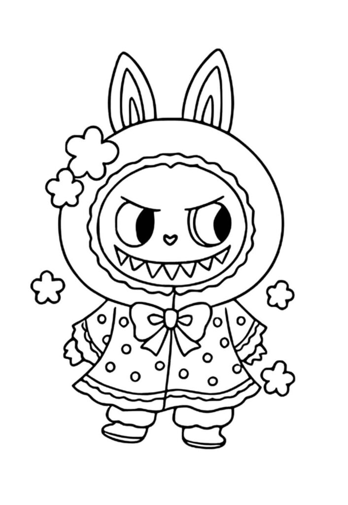 Labubu para colorir - Dentes