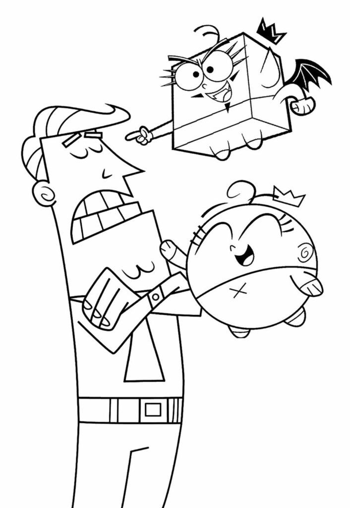 Desenhos dos Padrinhos Mágicos para pintar e colorir