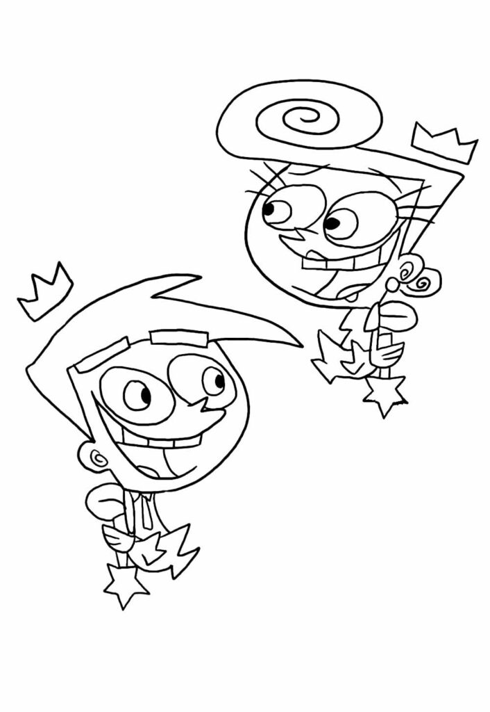 Desenhos dos Padrinhos Mágicos para pintar