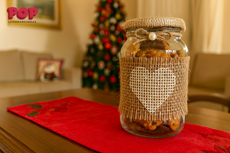 Pote de Vidro decorado com Juta
