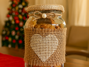 Enfeite com Pote de Vidro com Juta