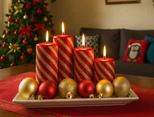 Centro de Mesa com Velas para Natal