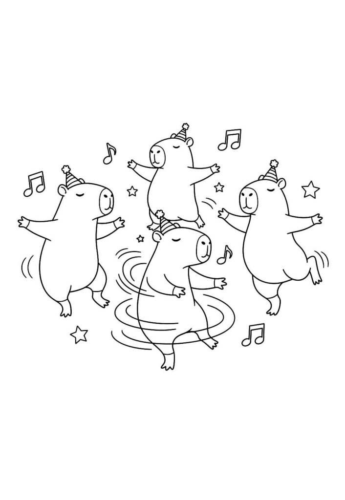 Desenhos de Capivara para colorir