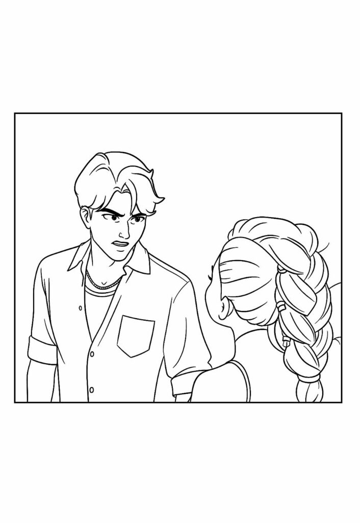 Desenho de Rumi e Jinu para colorir