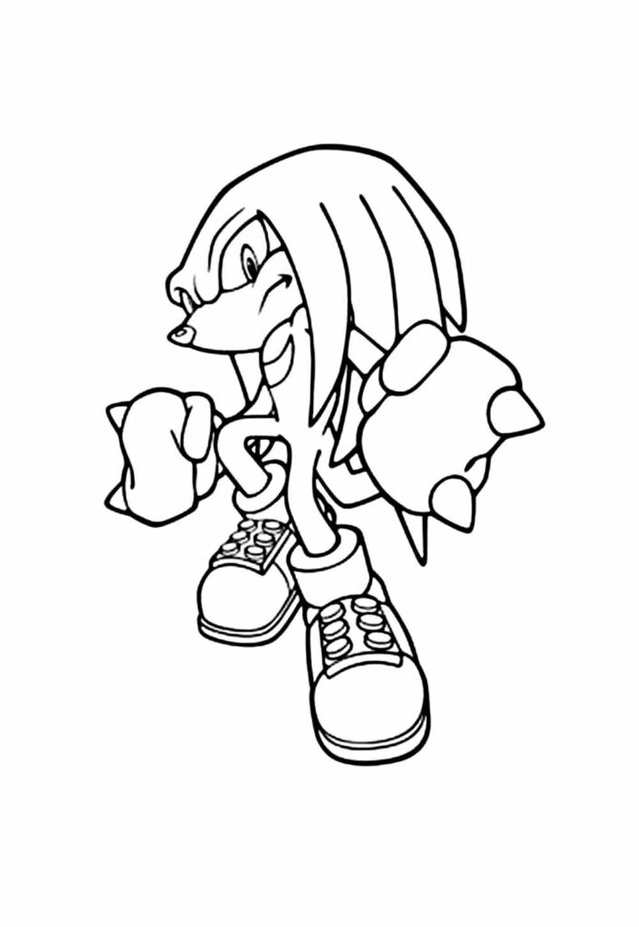Desenho de Knuckles the Echidna para imprimir