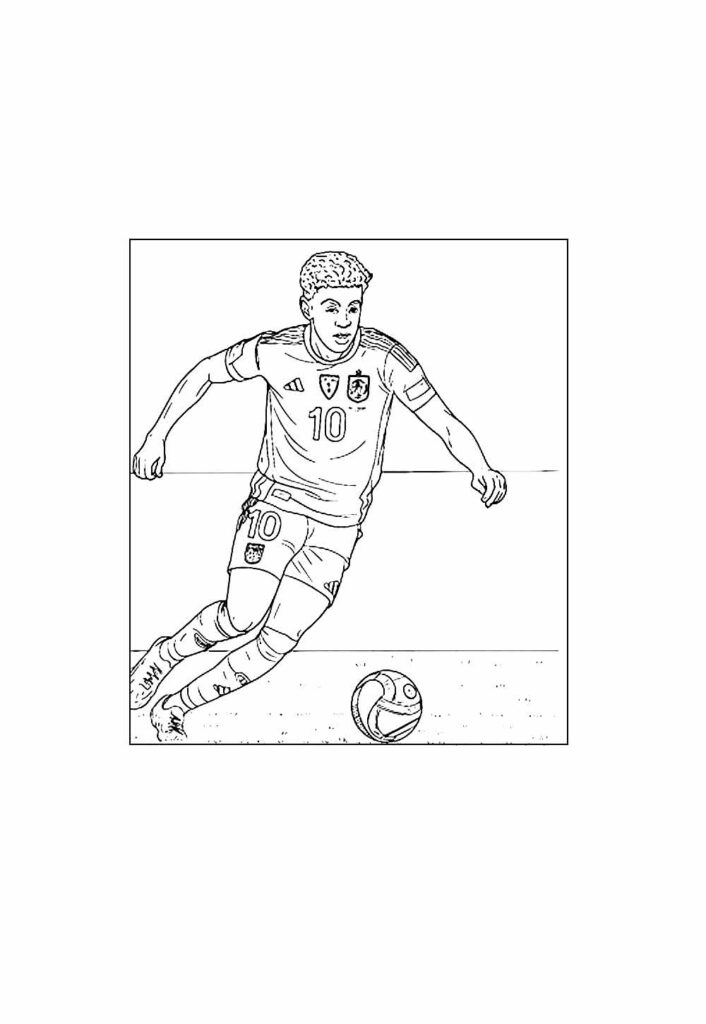 Desenho de Lamine Yamal para pintar