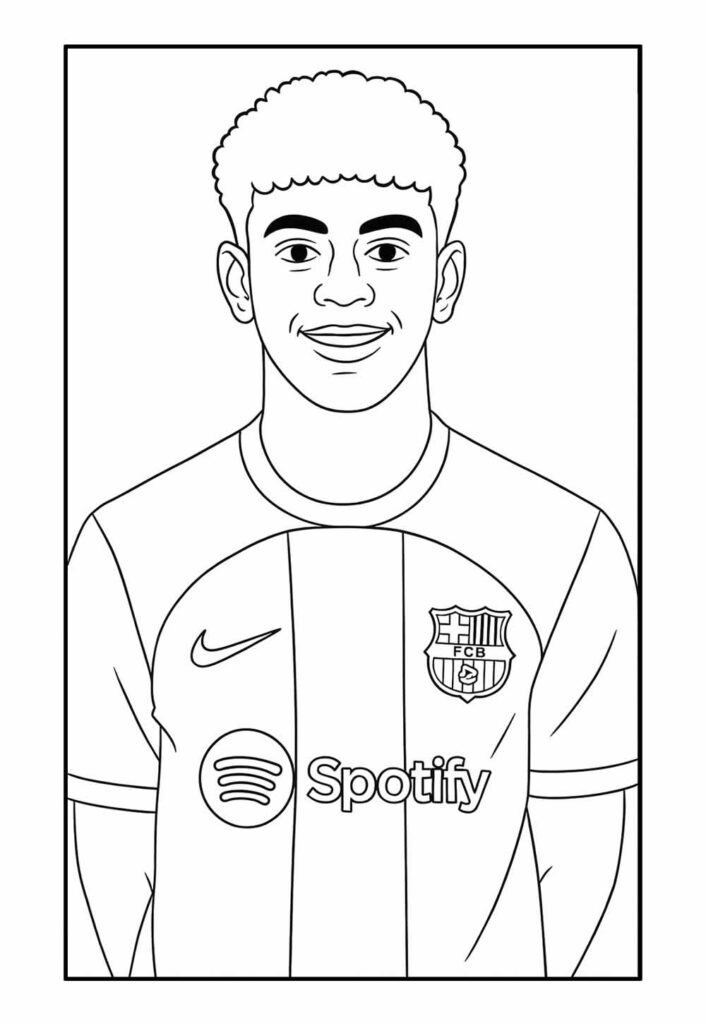 Desenhos de Lamine Yamal para colorir