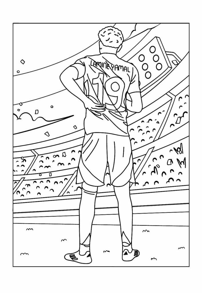 Desenho de Lamine Yamal para imprimir - Futebol