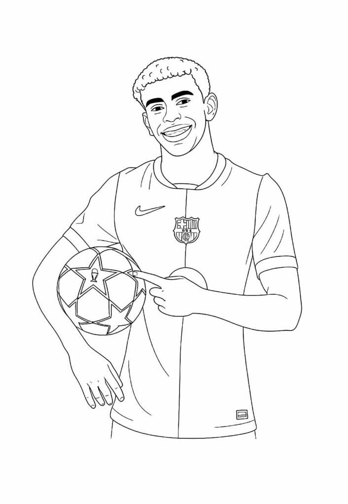 Desenhos de Lamine Yamal para colorir
