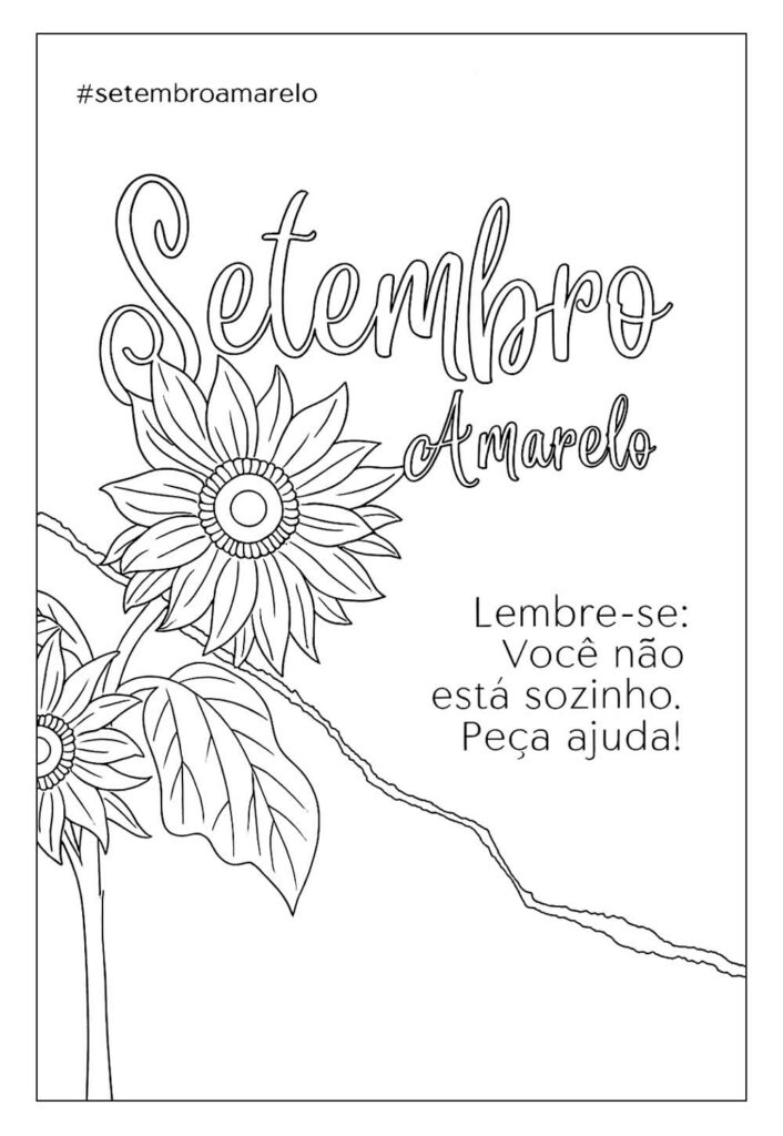 Desenho de Setembro Amarelo para colorir