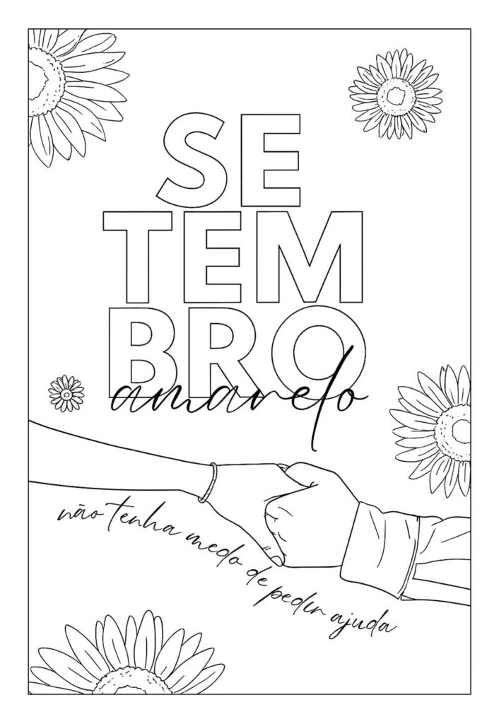 Setembro Amarelo para imprimir e colorir