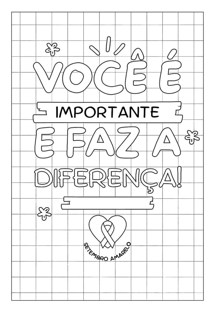 Desenho de Setembro Amarelo para colorir
