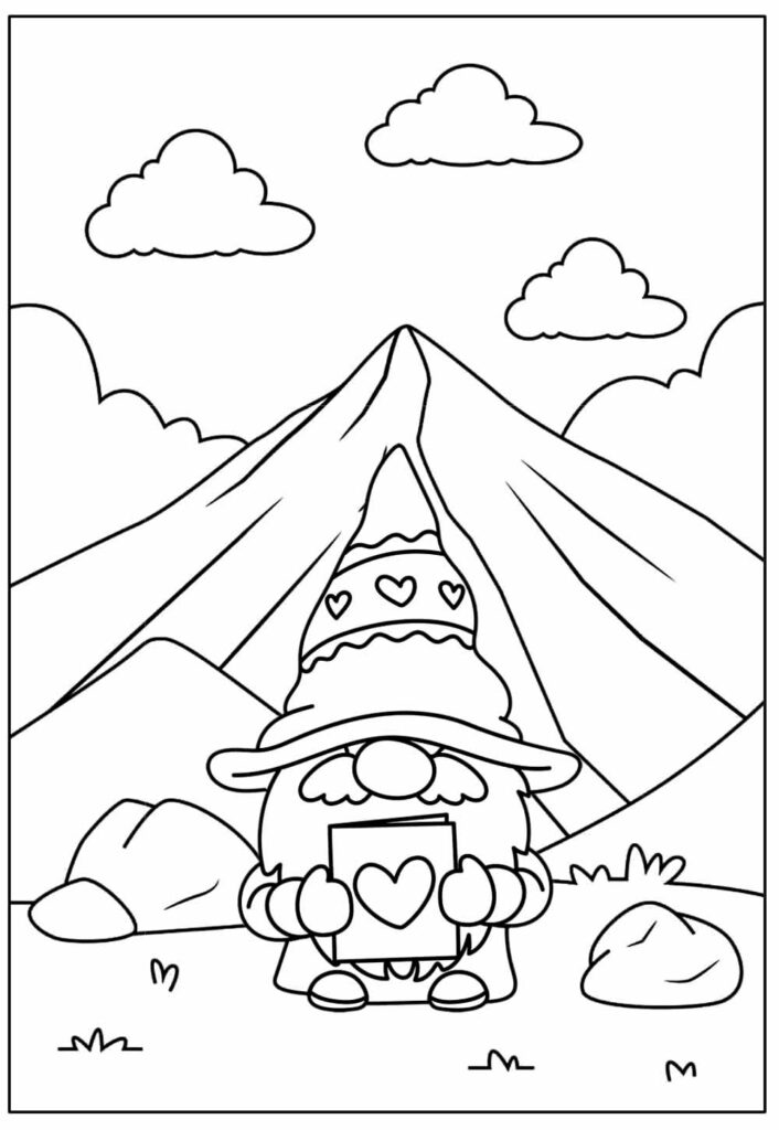Desenho para Colorir de Gnomo