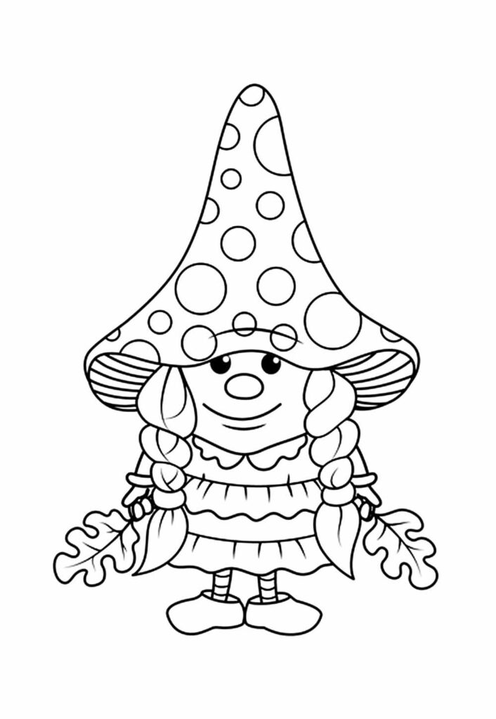 Desenho para Colorir de Gnomo