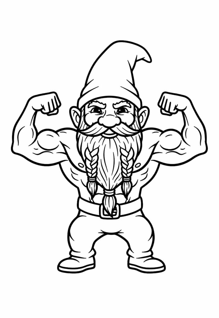 Desenho de Gnomo forte