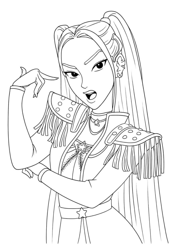 Desenho de Guerreiras do K-Pop para colorir