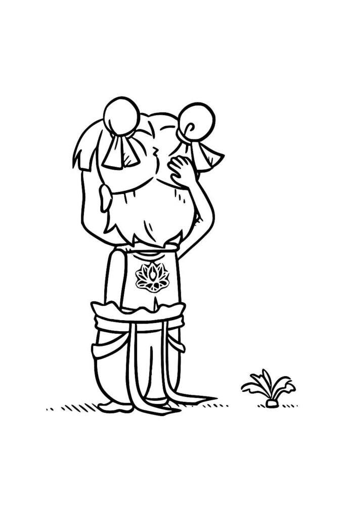 Desenho de Nezha para colorir