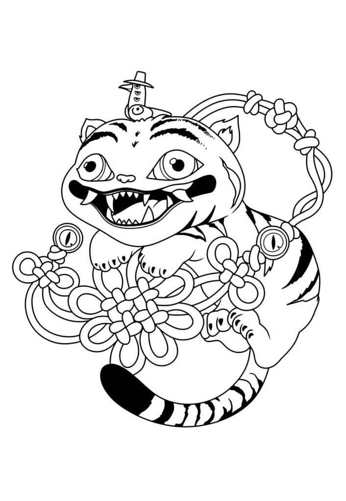Desenho do Tigre Derpy das Guerreiras do K-Pop