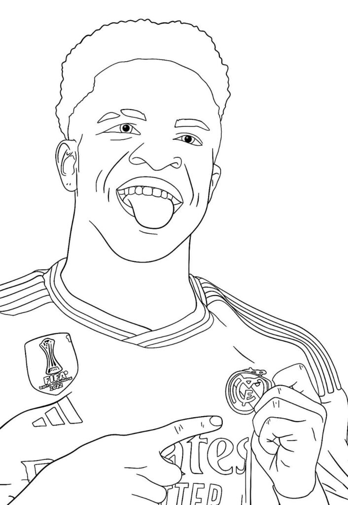 Desenho de Vinicius Júnior para colorir
