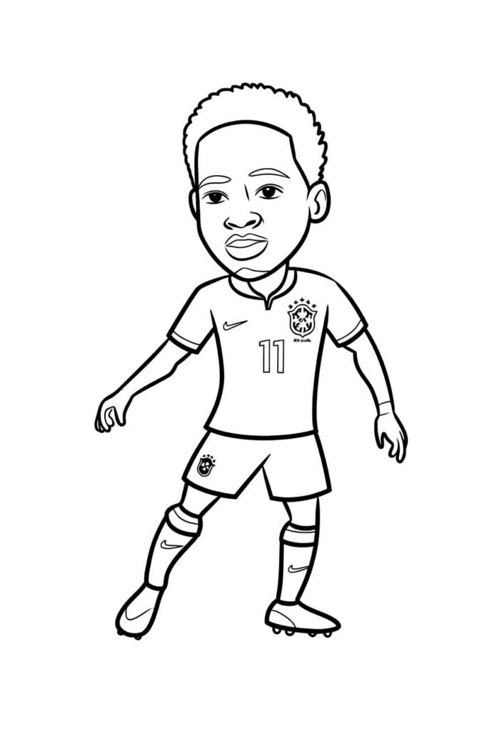 Desenho Fofo de Vinicius Júnior para colorir