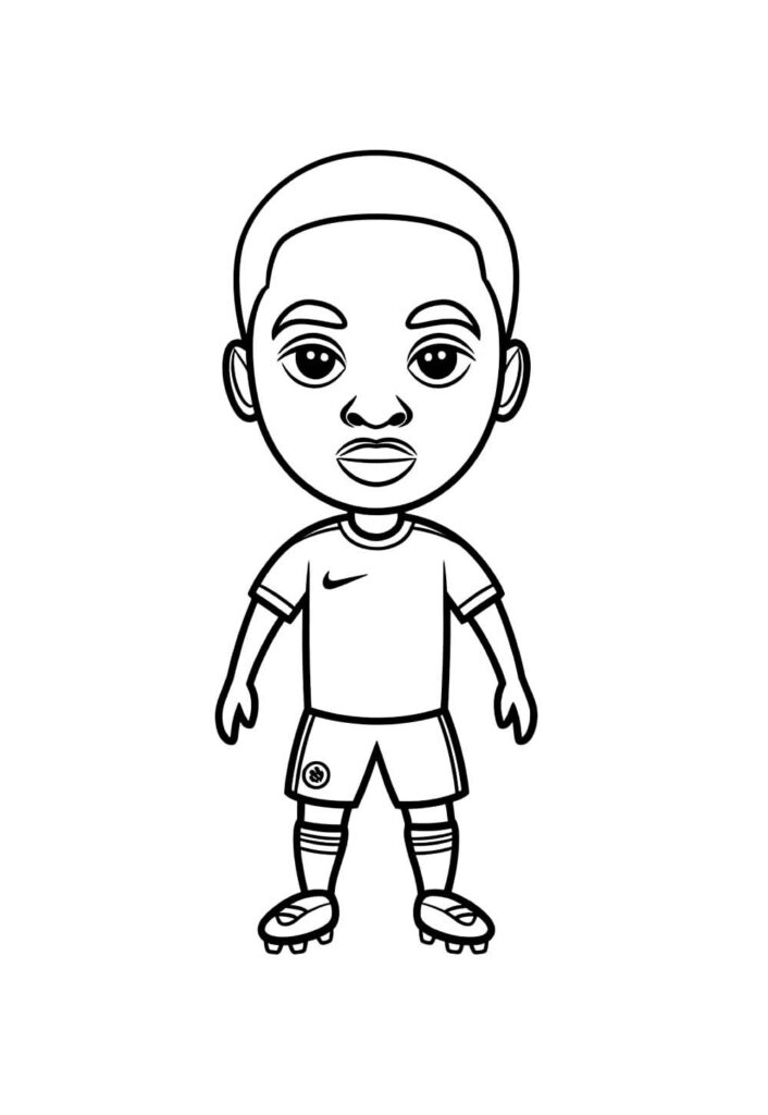 Desenho Fofo de Vinicius Júnior para pintar