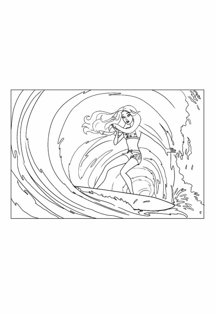 Babrie Surfista para colorir