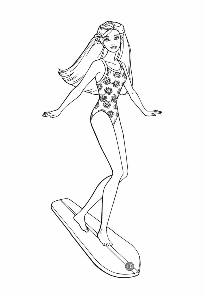 Desenho Barbie Surf Colorir