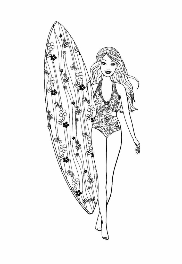 Desenhos de Babrie Surfista para colorir