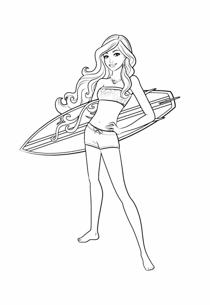 Desenhos de Babrie Surfista para colorir