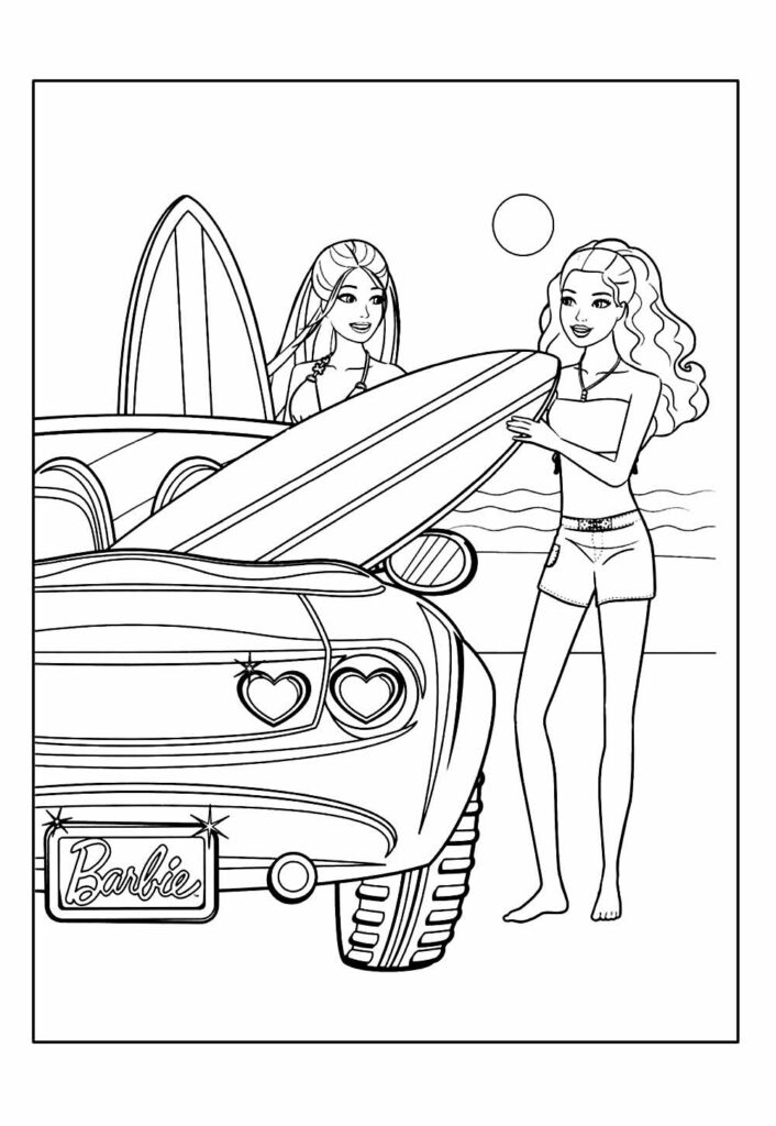 Desenhos de Babrie Surfista para colorir