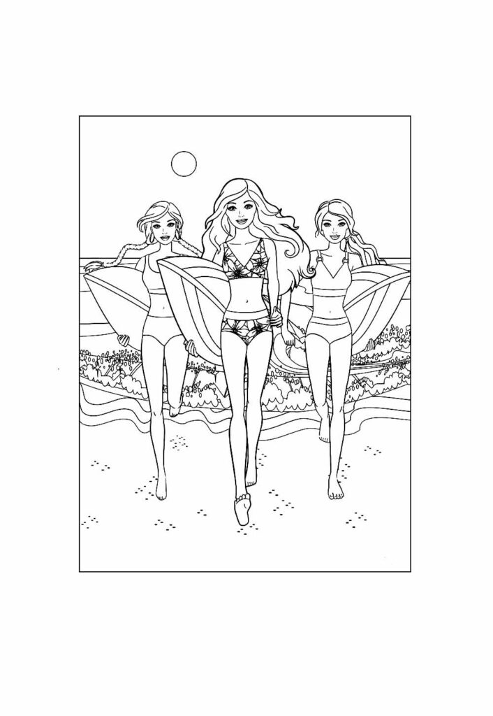 Desenhos de Babrie Surfista para colorir