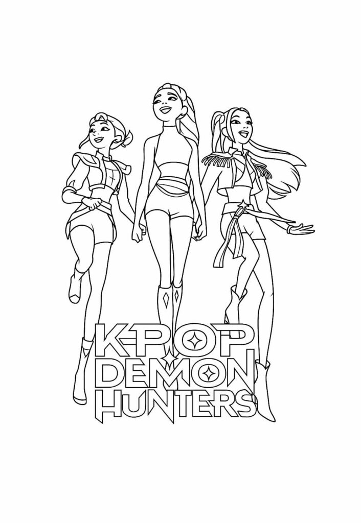 HUNTR/X para colorir - K-Pop Demon Hunters