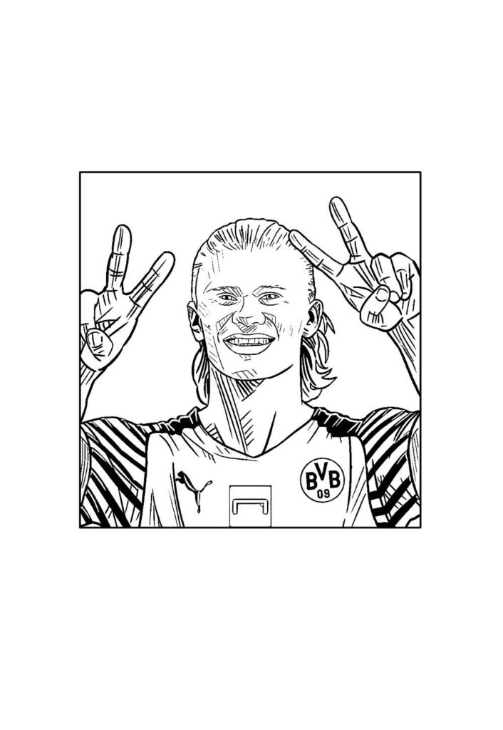 Desenhos de Haaland para colorir